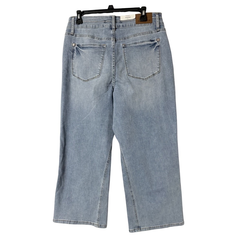 NWT Judy Blue High Rise Double Button Cropped Wide Leg Jeans Denim Size 13/31 - Picture 11 of 14